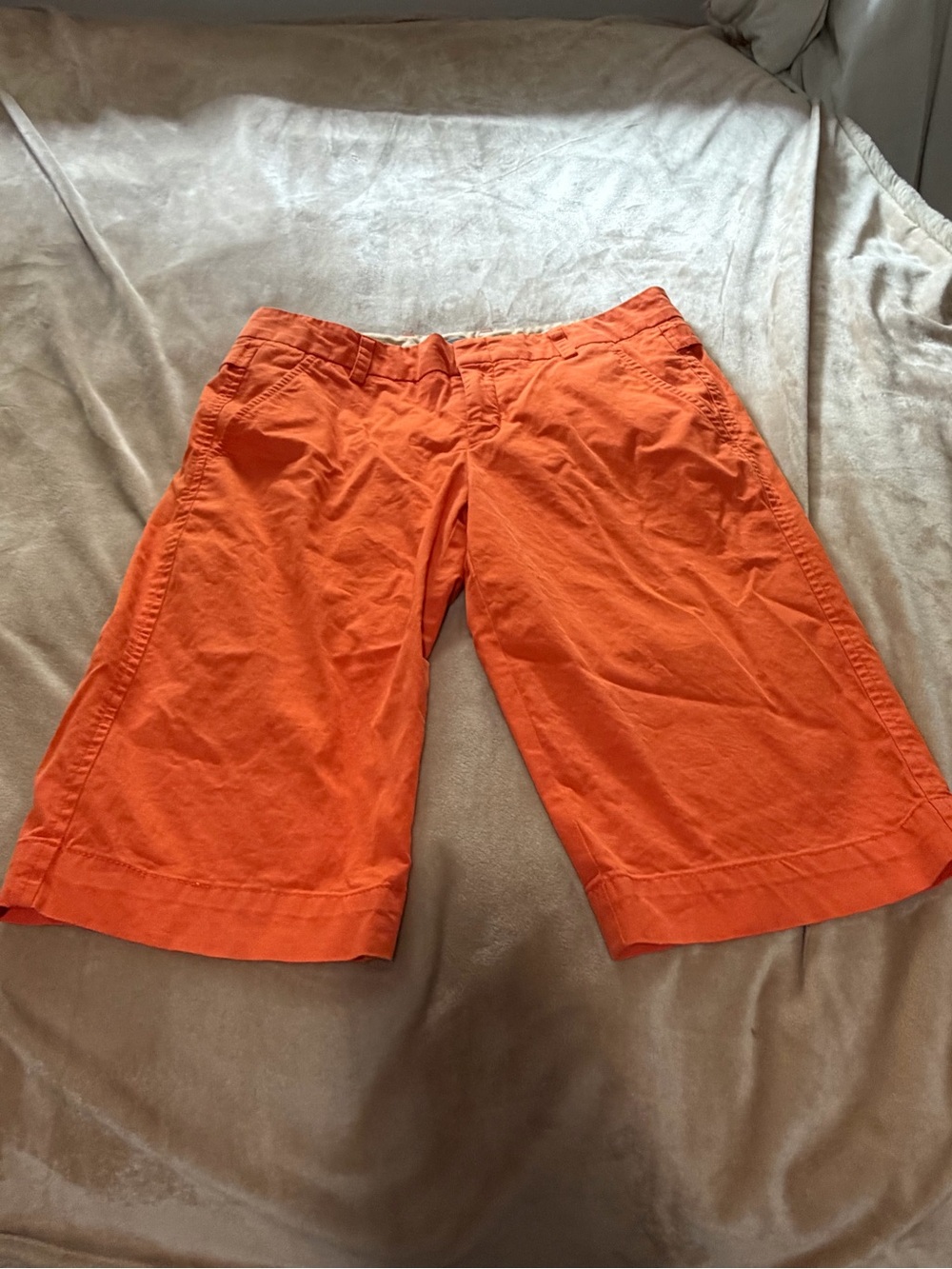 Vince Women’s Orange Cotton Bermuda Shorts 8 Golf Preppy